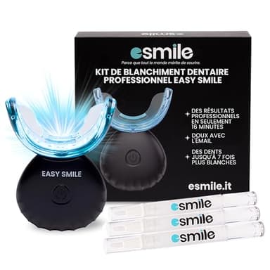 EASY SMILE - Kit de Blanchiment Dentaire Professionnel avec Lampe LED 16X - 3 Gels pour un Blanchiment Rapide et Efficace, Élimine les Taches Profondes (Kit de blanchiment)