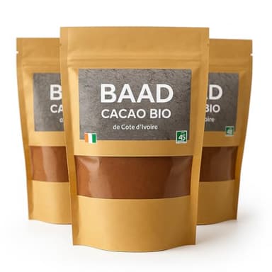 Cacao en Poudre Bio – 50g | Sans Sucre | Vegan | Sachet Zippé Fraîcheur Optimale