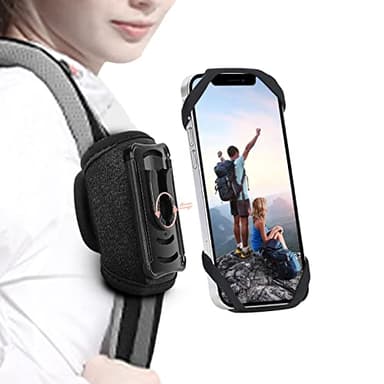 Support de téléphone portable d'extérieur avec support amovible, sac à dos, étui de protection pour tous les Apple, Samsung, noir, Noir , L