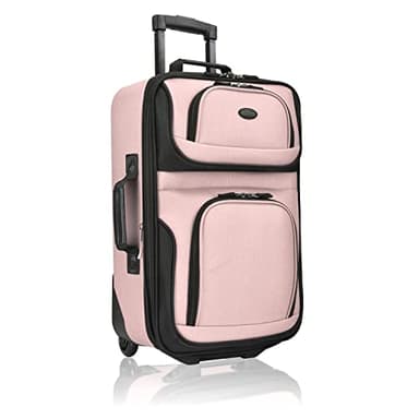 U.S. Traveler Ensemble de Bagages à Main Extensibles en Tissu Robuste Rio, Rose, Simple, Valise légère et Souple à roulettes de 50,8 cm