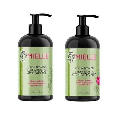 Mielle - Romarin Menthe - Infusé à la biotine - Produits de croissance des cheveux pour des cheveux plus forts et plus sains - Ensemble de 2 shampooings et revitalisants