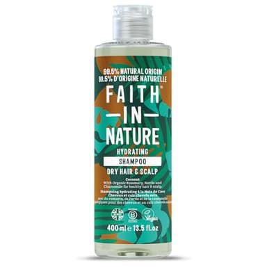 Faith In Nature, Shampooing Naturel à la Noix de Coco Faith In Nature, Hydratant, Vegan & Cruelty Free, Sans Parabènes & SLES, Pour Cheveux Normaux à Secs, 400ml