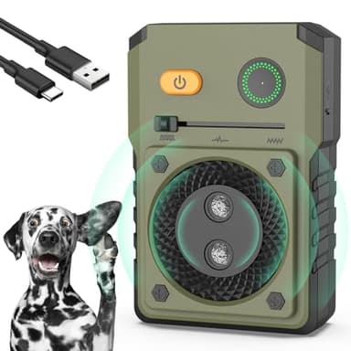 Anti Aboiement pour Chien, Dispositif Anti Aboiement ,50 Pieds Rechargeable Dispositif Dissuasion pour Petits et Grands Chiens Exterieu, Anti-Aboiement Chiens Ultrason pour Chien Anti Aboiements Green