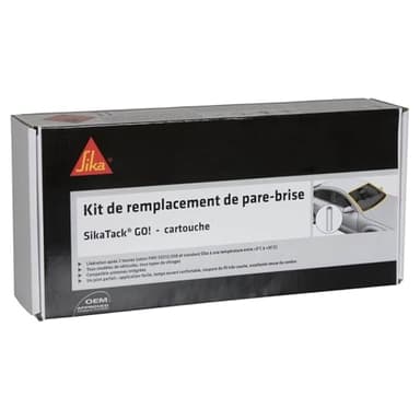 SIKA - Kit de remplacement de pare brise - SikaTack Go - Tout en un - Séchage rapide en 2 heures - Tous types de véhicules - Cartouche + Primer