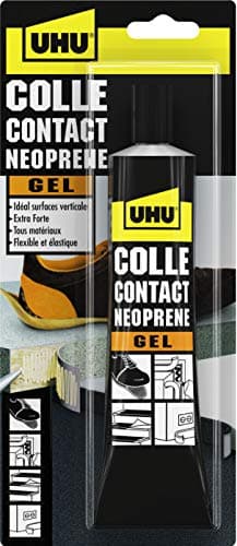 UHU Contact néoprène gel - Colle super forte universelle et gélifiée, ne goutte pas et ne file pas, adhère immédiatement, transparente, tube 120g