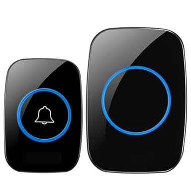 JOFLVA Sonnette Sans Fil,5 Niveaux Volumes 60 Mélodies Au Et Indicateur Led,300M Un Emetteurs Avec Un Récepteur Enfichable,Wireless Doorbell Niveau d'étanchéité IP55 Ensemble de étanche