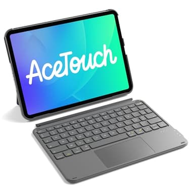 Inateck Coque Clavier pour iPad 11e/10e Gén, pour iPad 10e (10,9")/ 11e (2025 A16), Air 11" M3/M2, Air 6/5/4e, Pro 11 4e-1re, Clavier Ultraléger Détachable avec Pavé Tactile, Gris AceTouch