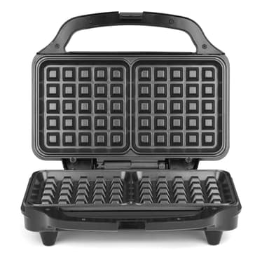 Salter Double Gaufrier – Plaques de gaufres doubles non adhésives, remplissage profond pour gaufres belges et américaines, contrôle automatique de la température, poignée Cool Touch, 900 W