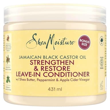 Shea Moisture après-shampooing sans rinçage Huile de Ricin Noir de Jamaïque pour Cheveux Naturels, 431 ml