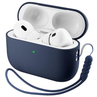 ORNARTO Coque pour AirPods Pro 3 (2025) – Étui à 2 Parties Séparées en Silicone avec Structure à 2 Couches (Intérieur PC Dur), Protection Antichoc, Lanière et Outil de Démontage, Bleu Foncé