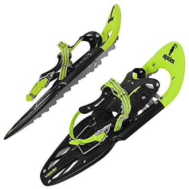 ALPIDEX Raquette Neige Adulte 38-45 Sac Transport Bâtons Telescopiques Optionnel, Couleur:Lime sans bâtons