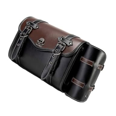 Avejjbaey Sacoche latérale de moto vintage avec design rétro, grande capacité, poche latérale étanche pour moto, simple