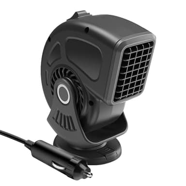 12V 150W Chauffage de Voiture, Dégivreur de Voiture Portable, Chauffage Desembuage Voiture, Dégivreur 2 en 1, avec base rotative à 360°, Prise Allume-Cigare, Dégivrage Rapide