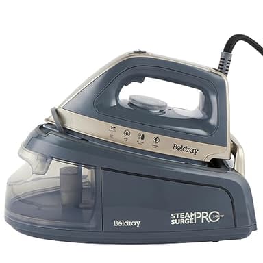 Fer à vapeur Beldray BEL01137TTVDE Titanium Steam Surge Pro – Centrale vapeur, réservoir d'eau 1,2L, fer à repasser avec semelle en céramique, contrôle de température variable, anti-calcaire, 2400W
