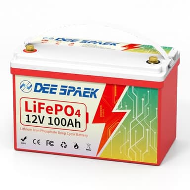 Batterie au lithium 12V 100Ah, LifePO4 Batteries à décharge profonde, pour énergie solaire, applications hors réseau, marine, camping-car, caravan