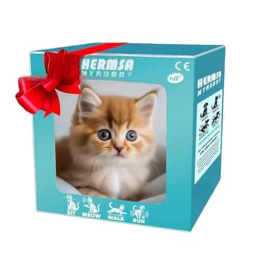 Robot chat, chaton réaliste animé, animal de compagnie électronique avec miaulement et marche pour adultes et divertissement, maison, école