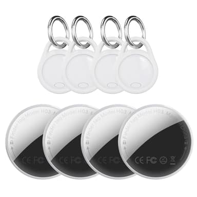 Smart Traceur Tag Lot de 4 - Localisateurs d'Objets Bluetooth Fonctionne avec Apple Localiser (iOS Uniquement),Étanchéité IP68,Tracker de Clés/Sacs/Bagages/Enfant/Animaux,Batterie Remplaçable