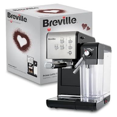 Breville Prima Latte II Espresso, Machine à latte & cappuccino, Pompe 15 bars professionnelle & mousseur de lait, Argent [VCF108X]