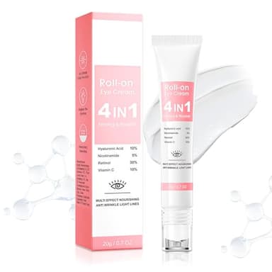 HOUSN Creme Contour des Yeux Eye Cream 4-en-1 - Correcteur Anti-Cernes, Hydratant, Réparateur, Anti-Âge, Anti-Rides, Raffermissant avec Nourrissante