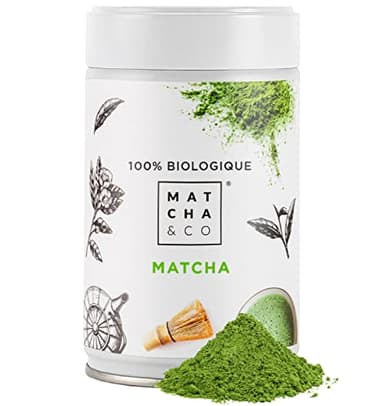 Matcha & CO Thé Matcha 100% Biologique 80 g [Qualité Cérémonielle] Poudre de thé Vert Biologique du Japon.