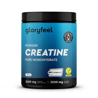 Créatine Monohydrate Poudre 100% Pure, Creatine Creapure® 3000mg par Dose, 147 Portions, Prise de Masse et Puissance Musculaire*, Non Aromatisé, Végane, Certifiée et Testé en Laboratoire, 500 g