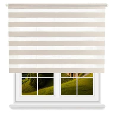 Store Enrouleur Jour/Nuit Couleur Effet Lin 180 x 110 cm Dimensions du Tissu 177 x 105 cm