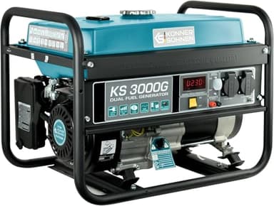 Groupe électrogène à essence KS 3000G generateur a gaz,puissance max 3000 W, 2x16A Schuko (230 V) EURO-V, régulateur de tension AVR,enroulement cuivre,generateur de courant, moteur 4 temps