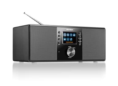 Karcher Dab 7000i - Radio Internet stéréo (Dab+ / FM, Wi-FI et Bluetooth, écran Couleur, USB, entrée AUX, 14 Watts, réveil, Prise Casque, Radio numérique avec télécommande, Noir)