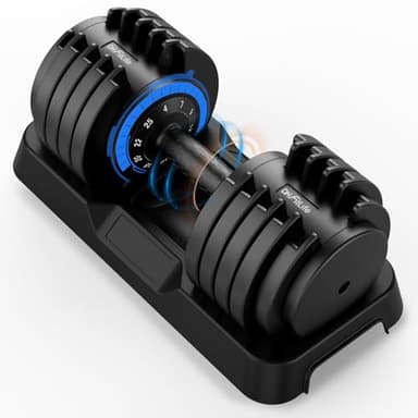 DH FitLife Haltères Réglables 25 kg – 4 à 25 kg – 10 Niveaux de Poids – Haltères Courts avec Disques – Poids Variables 10 en 1 (25KG X 1)