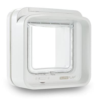 Chatière à Puce électronique SureFlap DualScan Sure Petcare, Compatible avec Le médaillon d'identification par radiofréquence et avec Les puces électroniques, pour Portes, fenêtres et Murs, Blanc