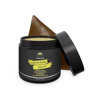 Leather Ranch Creme Cuir pour Sièges, Tapis, Canapé & Chaussures - 250ml - Redonne du Lustre & Protège le Cuir Lisse - Cire d'Abeille & Noix de Coco - Revitalisant, Assouplissant & Imperméabilisant