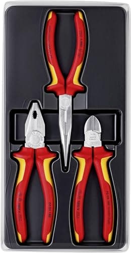 Knipex Set électro, 3 outils, 160 à 200 mm, VDE 1000V, équipement pour les déplacements, set de pinces, ensemble d'outils, 00 20 12