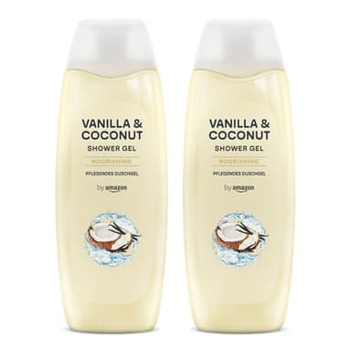 by Amazon Gel Douche Vanille et Noix de Coco, 2 x 500ml