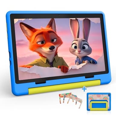 Laptok Tablette Enfants 10 Pouces, Android Tablette pour Enfants Éducative avec Contrôle Parental, 20Go+64Go Ext 1To, Octa-Core, Widevine L1, WiFi 6, BT5.0, 5000mAh, Étui Antichoc (Bleu)