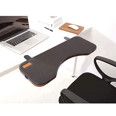 TYXTYX Extension De Bureau, Pince sur Le Plateau De Clavier sous Le Bureau, Support De Table Inclinable pour Souris Et Clavier Réglable, Support D'étagère Ergonomique pour Accoudoir,Noir