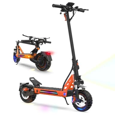 VELOFLOW Trottinette électrique, Pneu Tout-Terrain de 10 Pouces, Batterie de Grande capacité de 13 Ah, Triple Amortisseur à Ressort, Trottinette électrique Pliable pour trajets Quotidiens