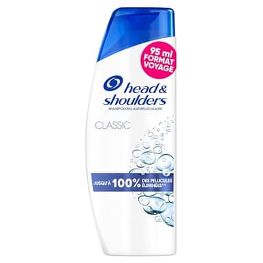 Head & Shoulders - Shampoing format voyage - Classic Antipelliculaire 95ml, Usage Quotidien, Jusqu'à 100% des Pellicules Éliminées, Cliniquement Prouvé, tous Types de Cheveux et de Cuir Chevelu