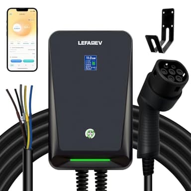 11KW Chargeur Voiture Electrique avec APP, 16A Triphasé Borne de Recharge Véhicule Électrique, Prend en Charge la Bluetooth et WiFi, Type 2 Station de Charge avec écran Numérique