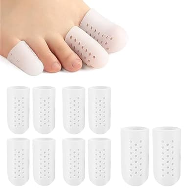10 Pièces Protège Orteils, Protège Gros Petit Orteil Silicone, Protection doigt de pied Respirants, Protecteurs D'orteil pour Cors Ampoules Callosités Ongles Incarnés Soulager Pied la Douleur
