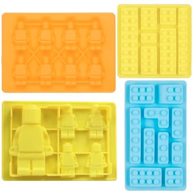 XUELIYUN Lot de 4 moules en silicone pour chocolats, briques de construction, glaçons, bonbons et gâteaux - Couleurs aléatoires