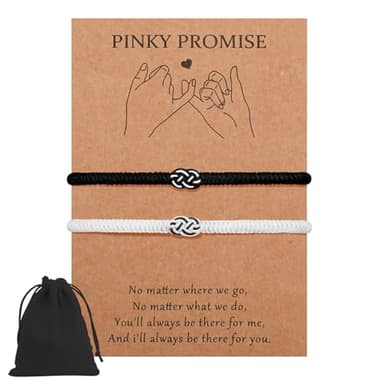 OTJER Bracelet Couple, 2pcs Bracelets à Cordon Ajustables Bracelets de couple Amitié Tissée à la Main Bracelet de relation chanceuse Saint-Valentin Anniversaire Cadeau