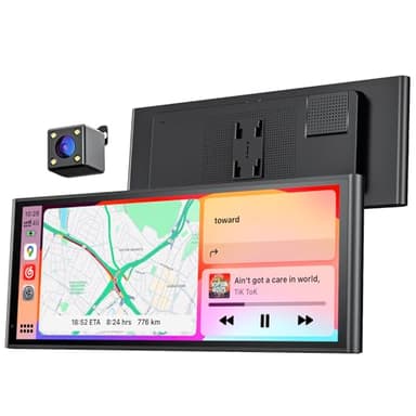 Krunia Écran Portable sans Fil 9,26" CarPlay Voiture pour Apple Car Play & Android Auto, Mises à Jour OTA, Caméra de Recul, Mirror Link, Bluetooth 5.0, Commande Vocale, Navigation GPS, FM