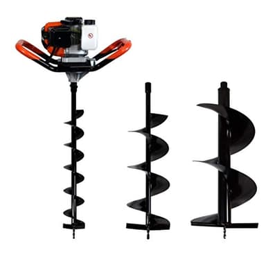 GT Garden Tarière Thermique 52 cm3, 3 CV + Lot de 3 mèches (100, 200 et 300 mm)