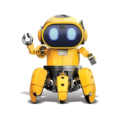Tobbie Le Robot Intelligent à Construire, kit STEM interactif avec 6 Pattes, capteur Infrarouge, Modes Suivre et Explorer, Effets sonores, Yeux LED, Fonctionne avec 4 Piles AAA, Montage par l’Enfant