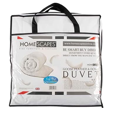 HOMESCAPES Couette Enfant 120x150 cm, Couette Naturelle en Plumes et Duvet d’oie 485 g/m²