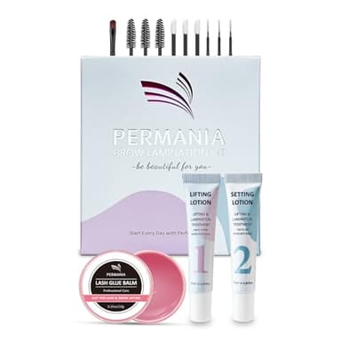 PERMANIA Brow Lift Kit Sourcil, Browlift Soucils, 2 en 1 Kit Rehaussement de Cils et Soucils, Ingrédients Doux - Facile à Utiliser pour Les Débutants et Les Salons (Sans ESSENCE)