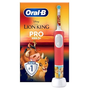 Oral-B Pro Junior Brosse à Dents Électrique Le Roi Lion Pour Enfants De 3 Ans Et Plus, Mode Doux De Nettoyage, Magic Timer Disney, 1 Brossette Ronde De Rechange, 1 Chargeur