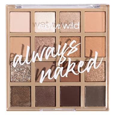 Wet n Wild Always Naked Palette de Fards à Paupières, Ombres à Paupières Neutres et Mélangeables avec Finitions Mates, Pailletées et Scintillantes, avec 16 Teintes Ultra-Pigmentées