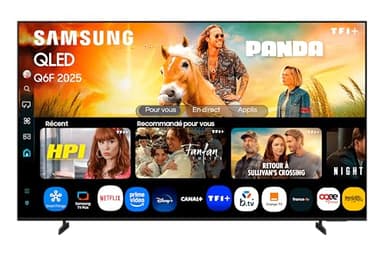 Samsung TV AI 55 Pouces QLED 55Q6F 4K Smart TV, Quantum Dots, Q4 Lite Processor, WiFi, Airplay, HDR, Q-Symphony, OTS Lite, Knox Security, Gaming Hub, Bixby, Application opérateurs intégrées