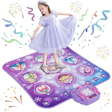 Tapis de Danse pour Enfants 3 à 12 Ans, Jeux Tapis Danse Musical avec Bluetooth, Jouet Création de Chansons et Musique Intégrée, Violet Cadeau D'anniversaire Noël pour Garçons Filles 5 6 7 8 9 10 Ans